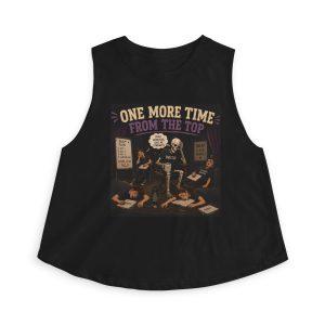 Crop Top — "One More Time From The Top" Skeleton Band Graphic Tank