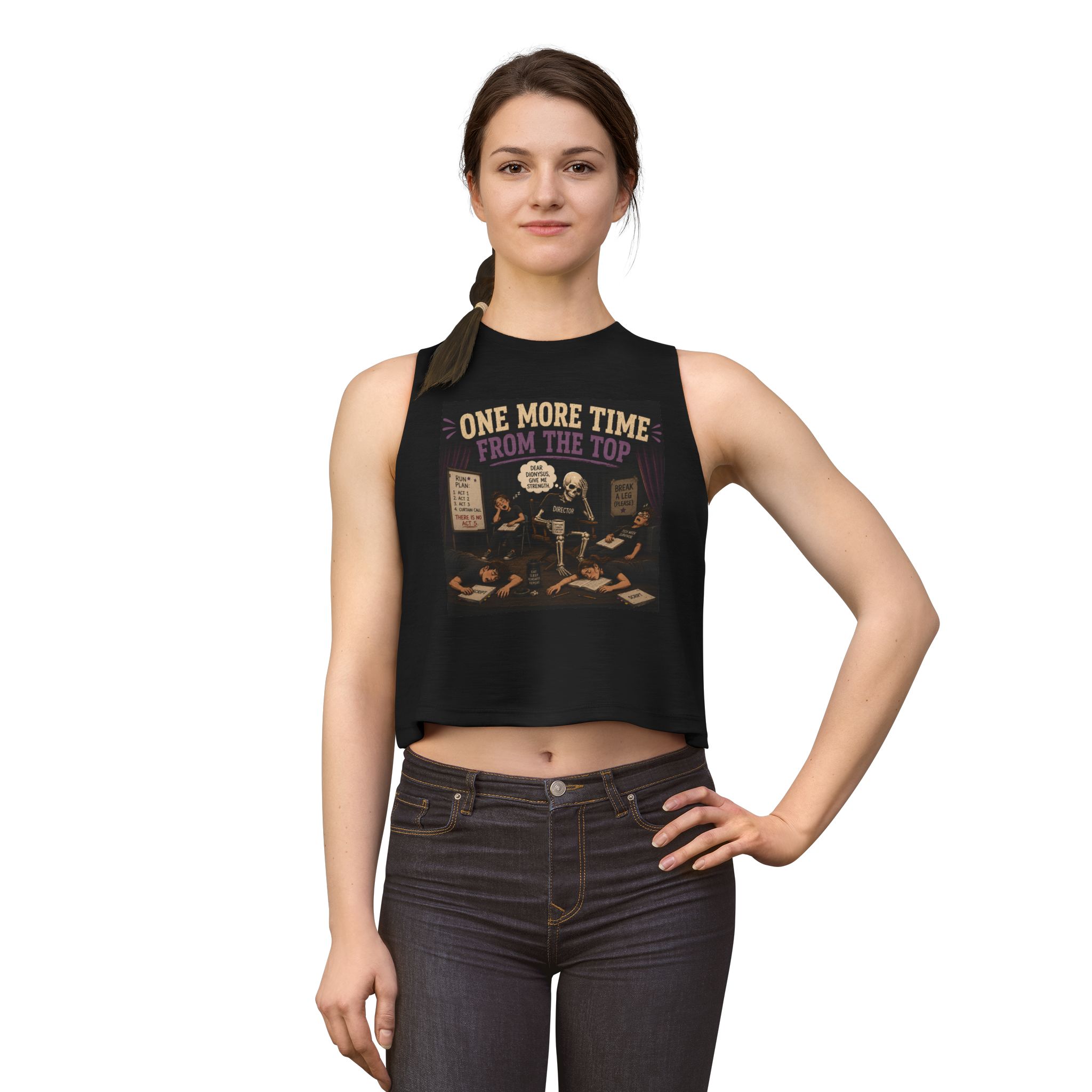 Crop Top — "One More Time From The Top" Skeleton Band Graphic Tank - Image 3