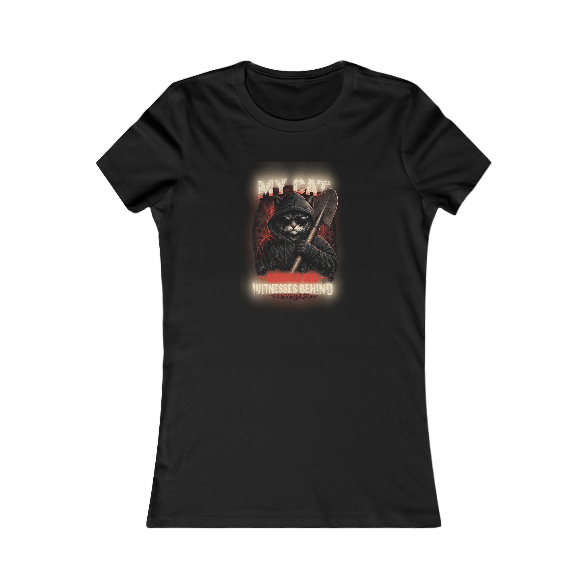 Women's Tee - 'My Cat Witnesses Nothing' Retro Noir Cat Graphic